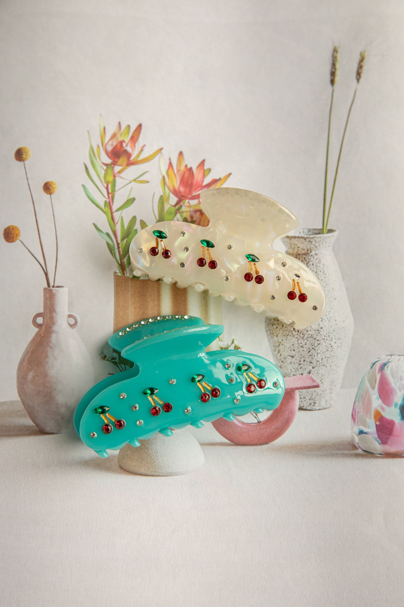 Cherry Pie Hair Clip White by Selfie Leslie