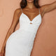 Molli Cami Strap Twist Feature Mini Dress Textured White