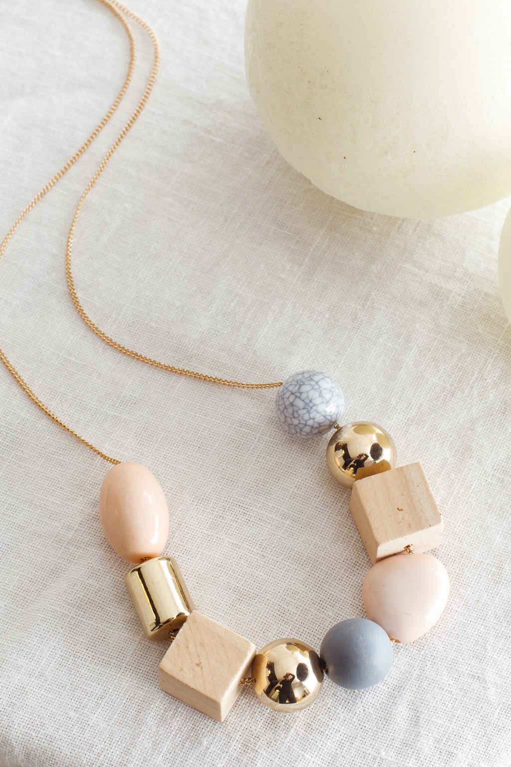 Imogen Mix Bead Necklace Pink by Selfie Leslie