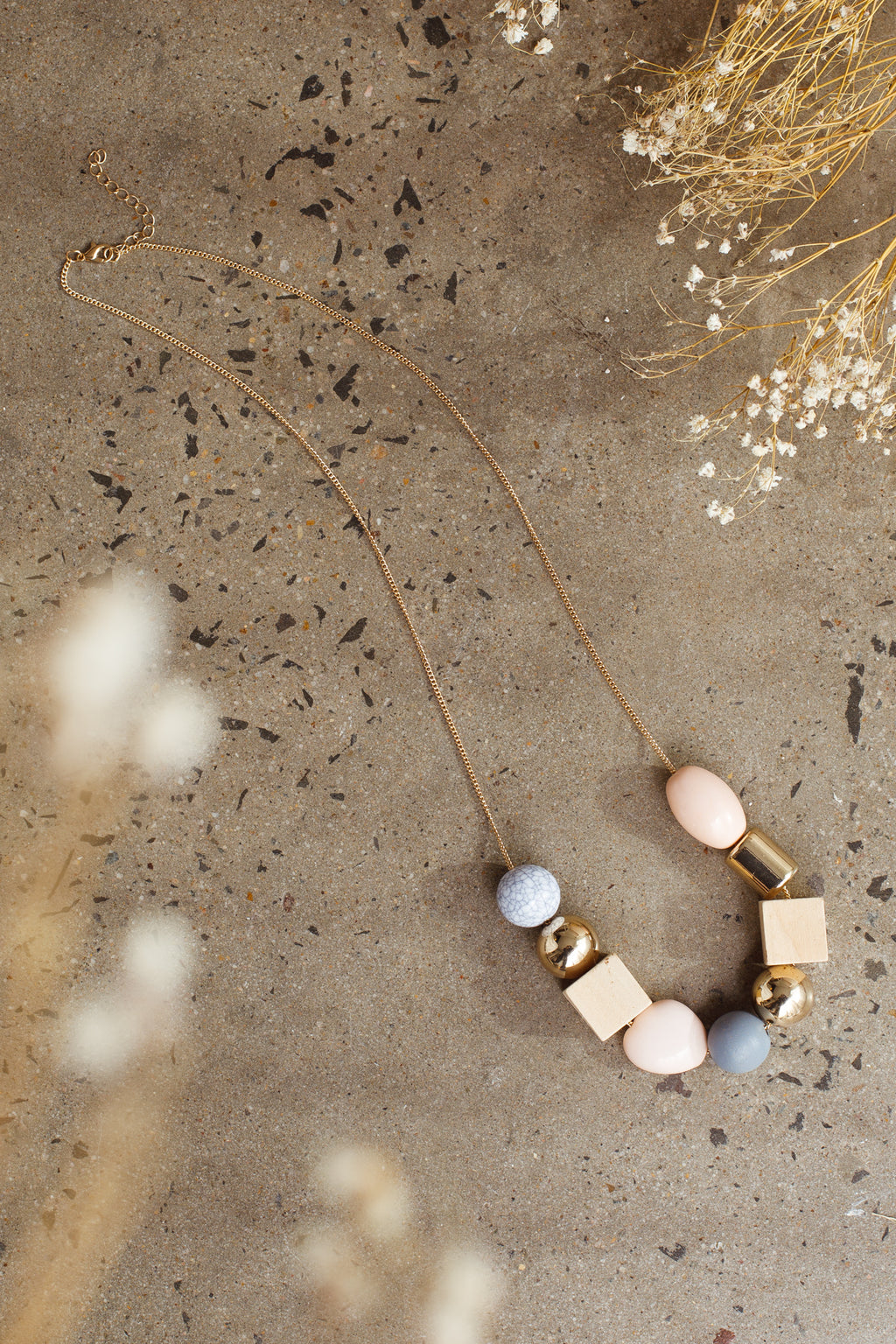 Imogen Mix Bead Necklace Pink by Selfie Leslie