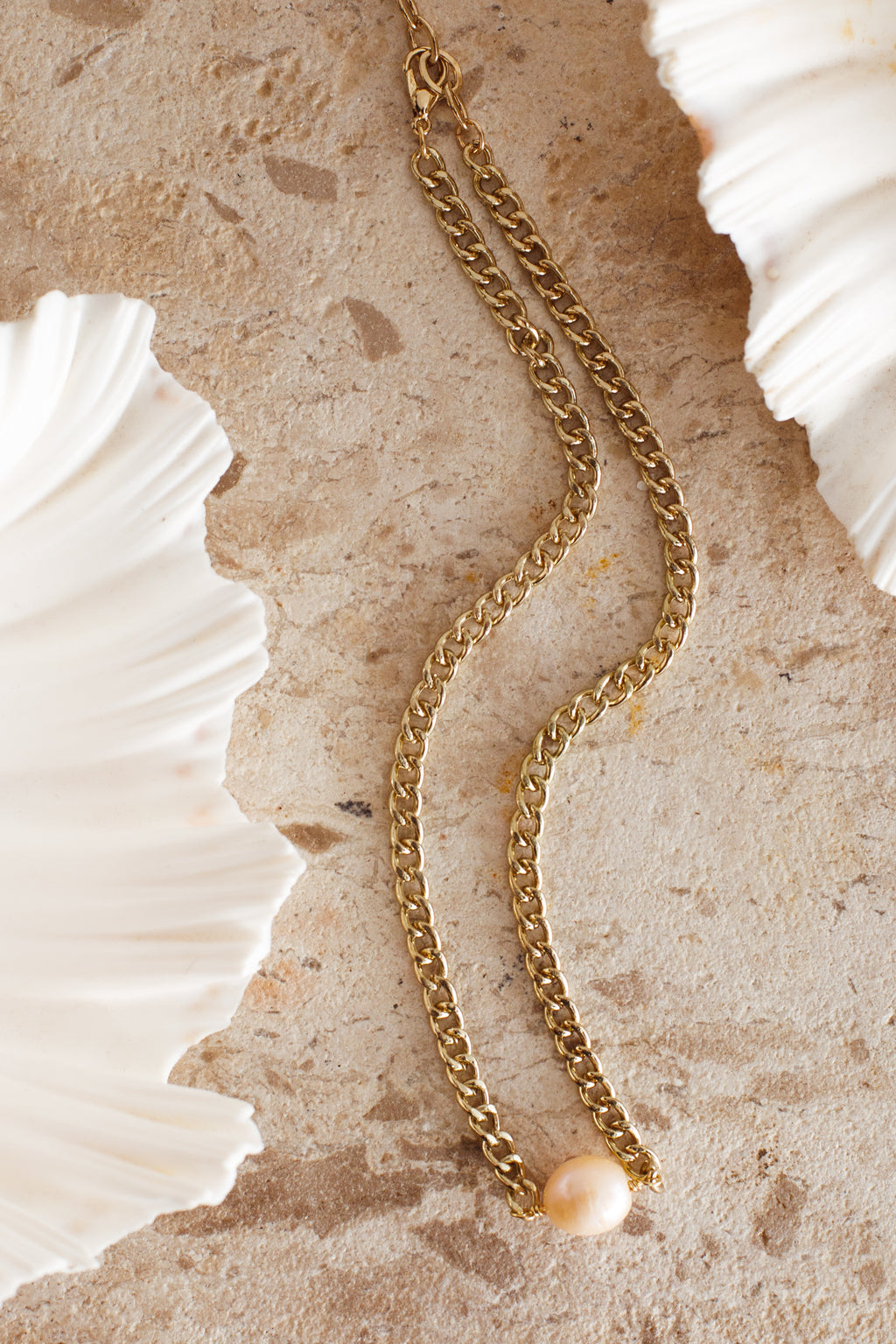 Sienna Pearl Accent Necklace Gold by Selfie Leslie