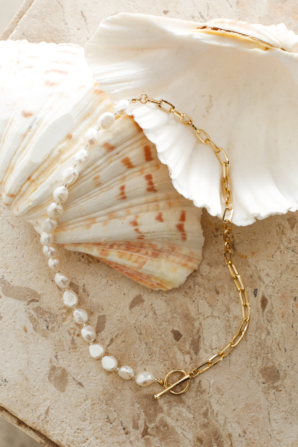 Piper Faux Pearl Necklace Gold by Selfie Leslie