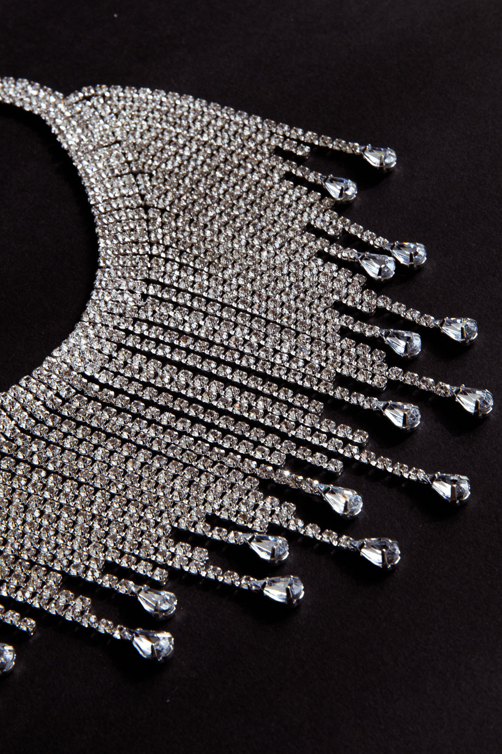 Isadora Cascade Crystal Necklace Silver by Selfie Leslie