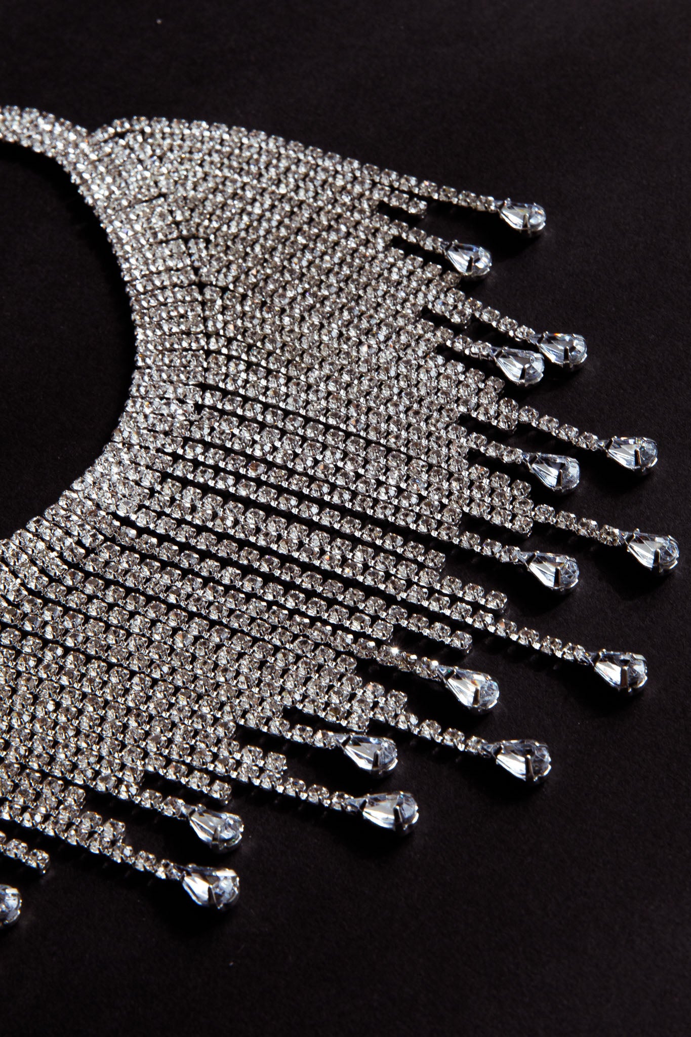 Isadora Cascade Crystal Necklace Silver by Selfie Leslie