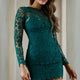 Reinhart Lace Overlay Mini Dress Jade Green