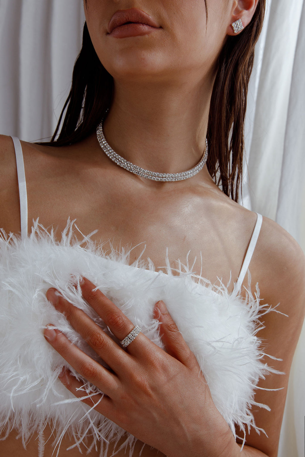 Suite Life Diamante Earrings, Ring and Necklace Set by Selfie Leslie