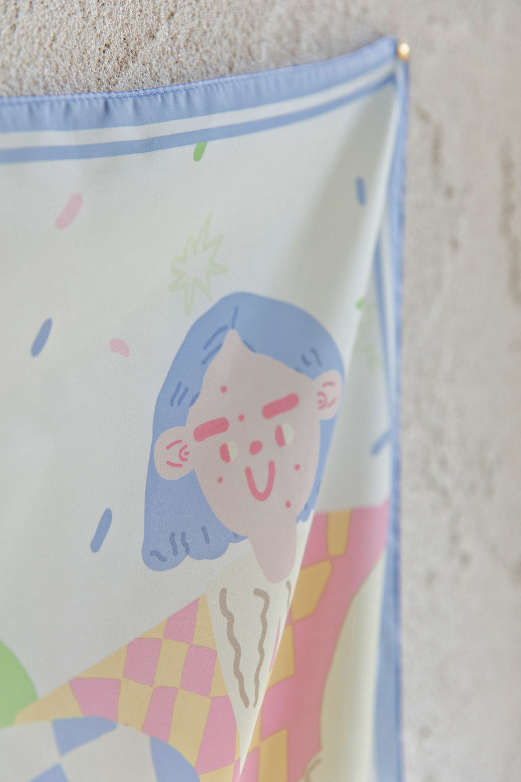 Positano Printed Square Scarf Blue by Selfie Leslie