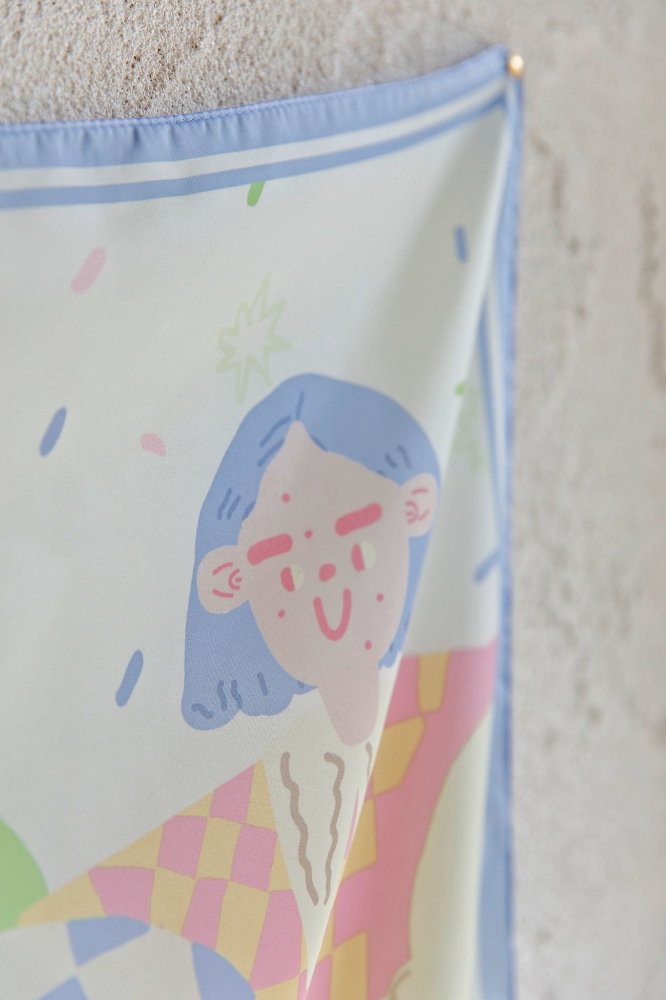 Positano Printed Square Scarf Blue by Selfie Leslie