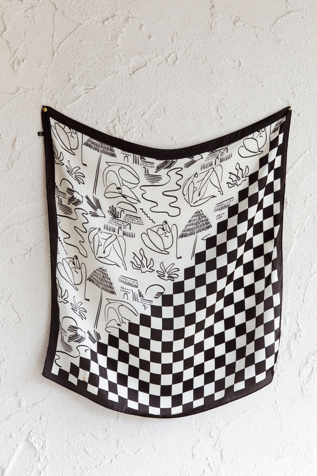 Coastline Printed Square Scarf Black by Selfie Leslie