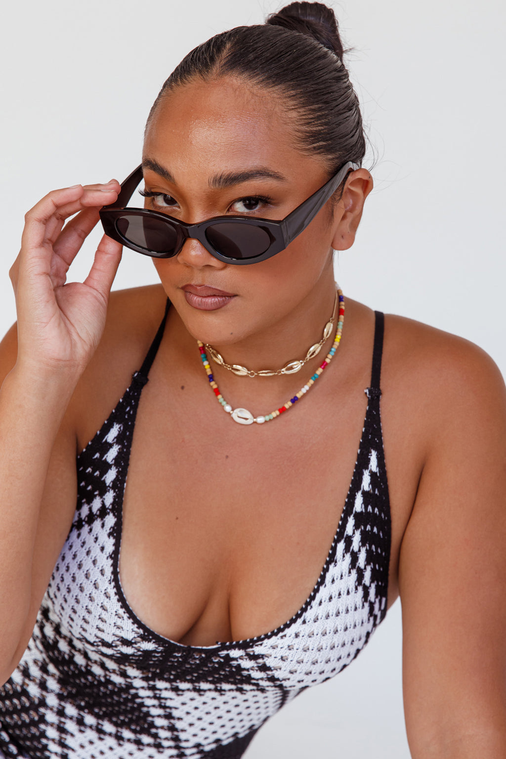 Janis Cat-eye Acetate Sunglasses Black by Selfie Leslie