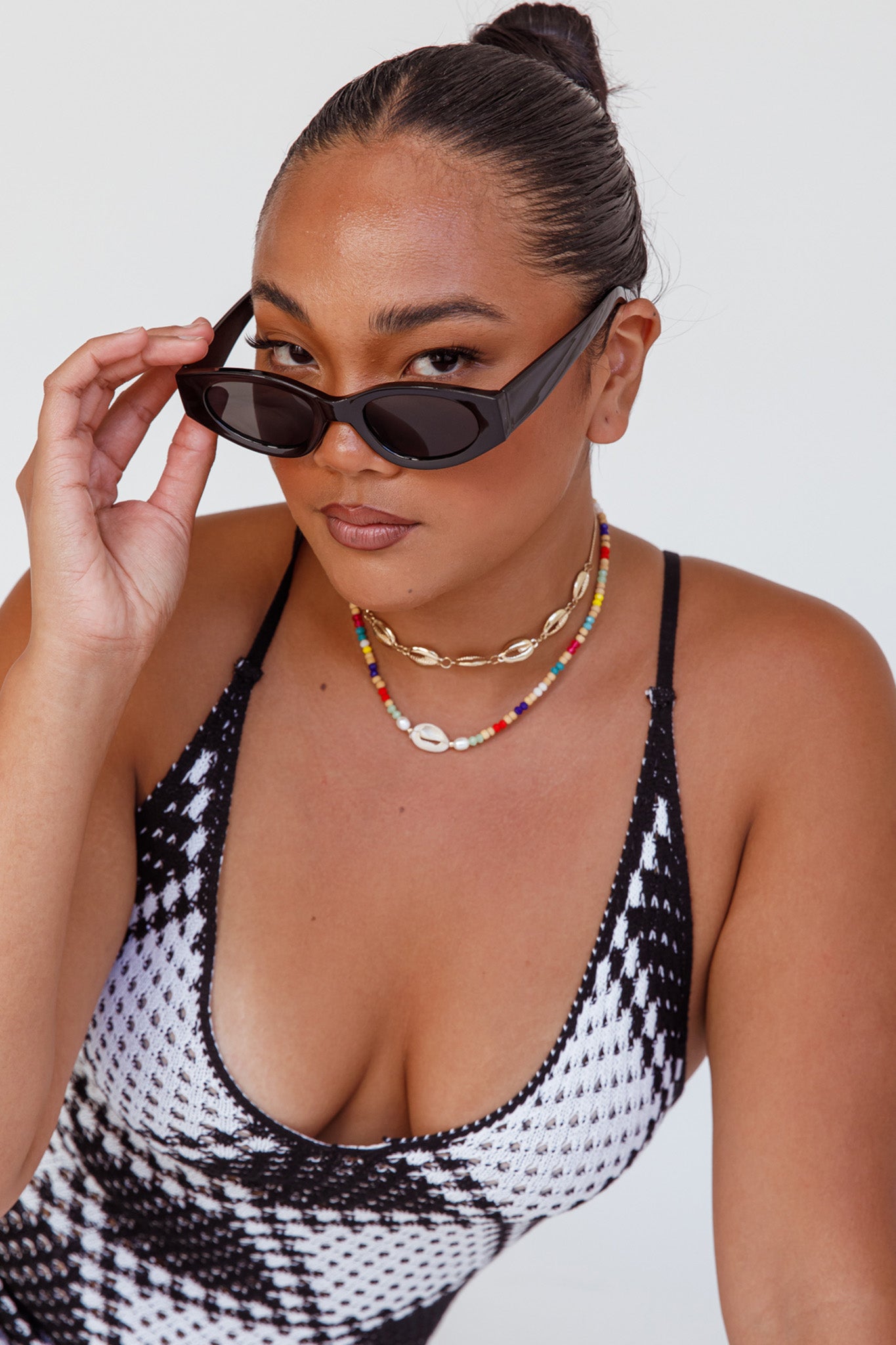 Janis Cat-eye Acetate Sunglasses Black by Selfie Leslie