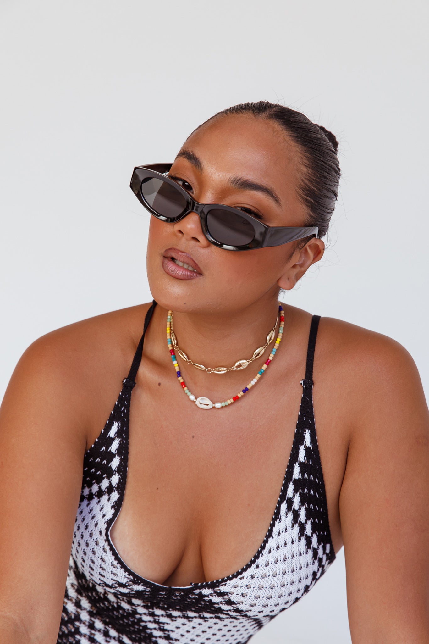 Janis Cat-eye Acetate Sunglasses Black by Selfie Leslie