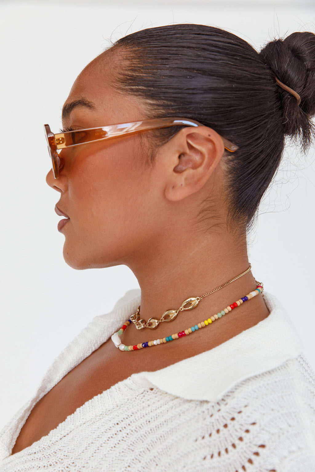 Charlie Neon Oval Sunglasses Tea by Selfie Leslie