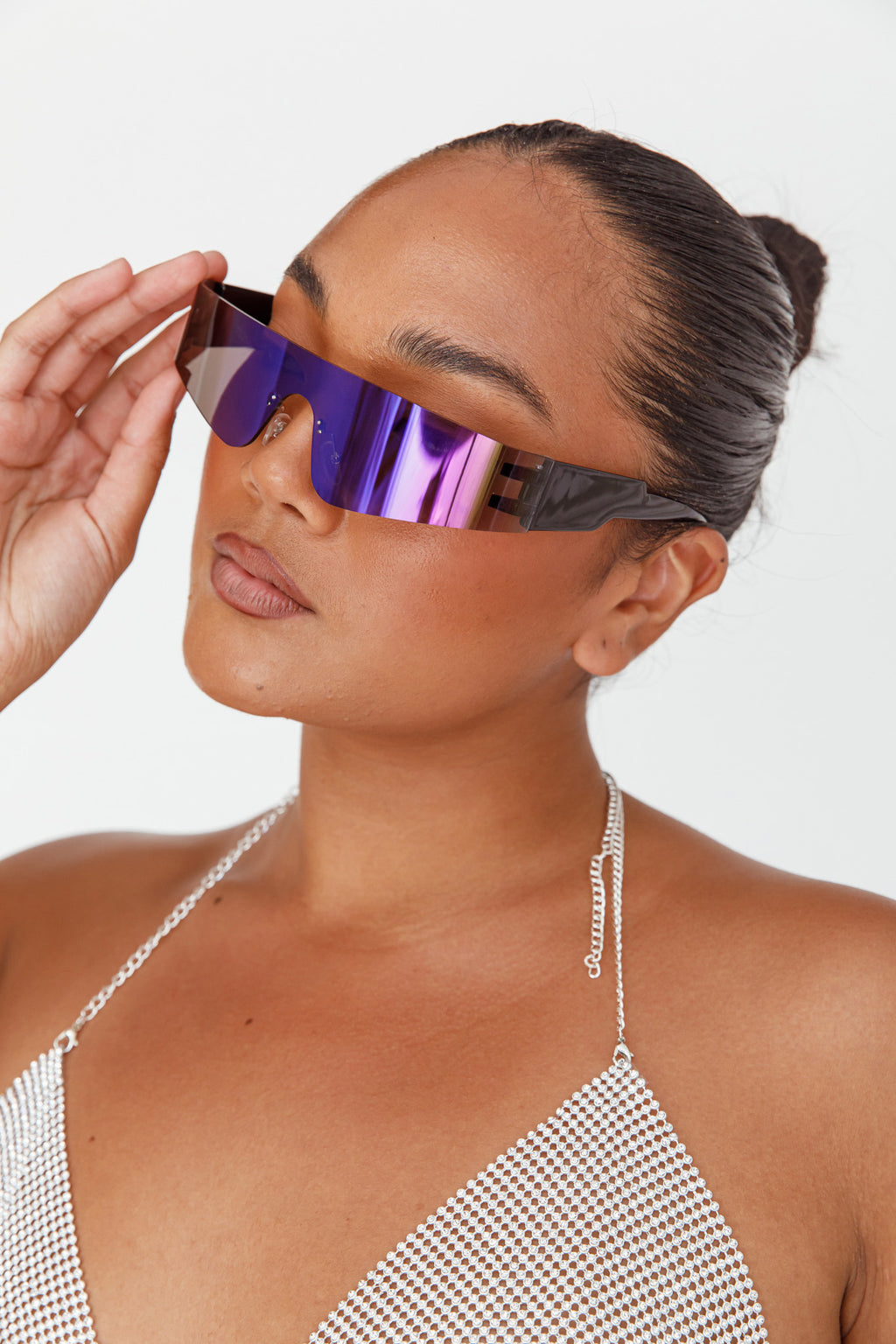 Riptide Oval Sunglasses Purple by Selfie Leslie