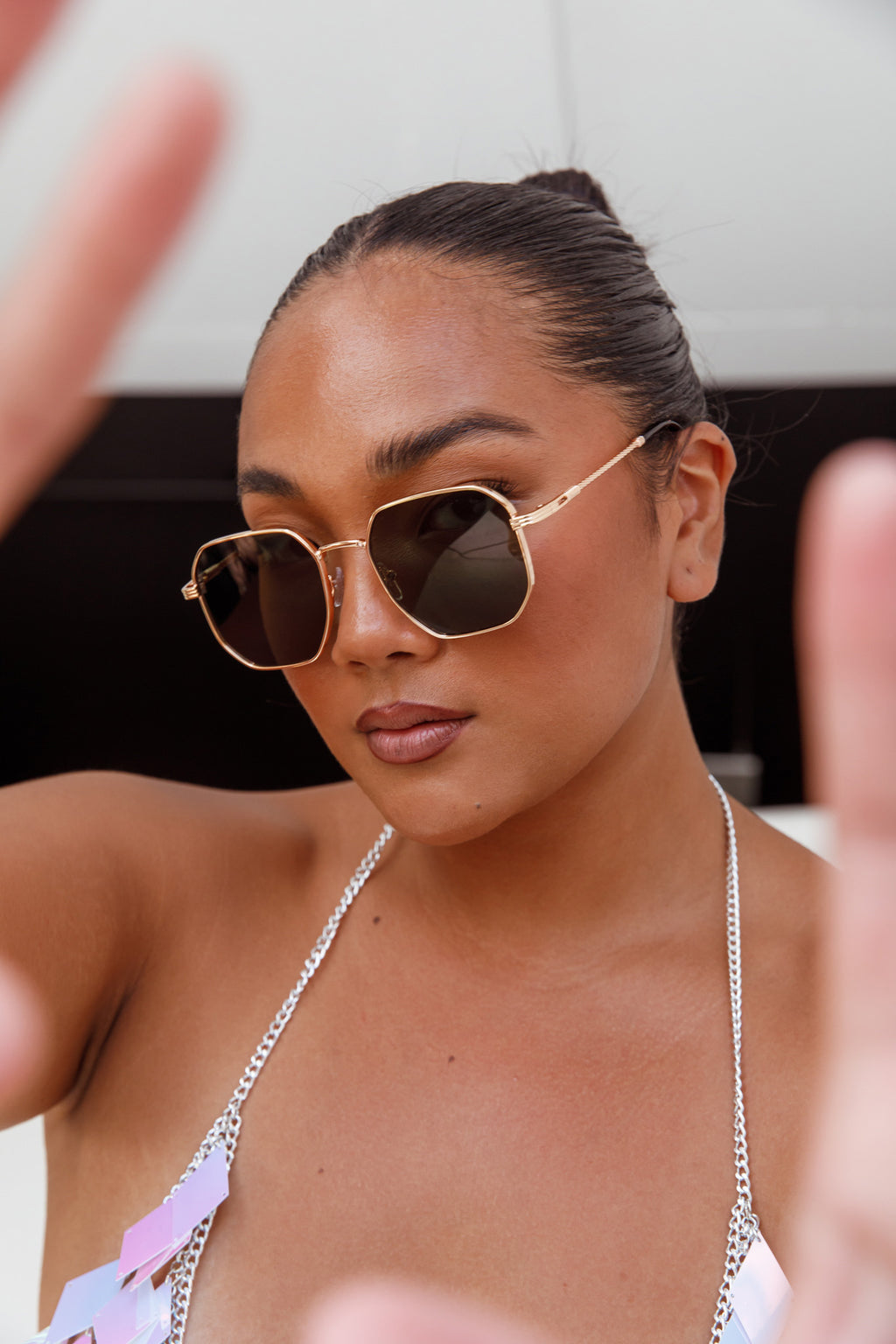 Sahara Aviator Sunglasses Black by Selfie Leslie