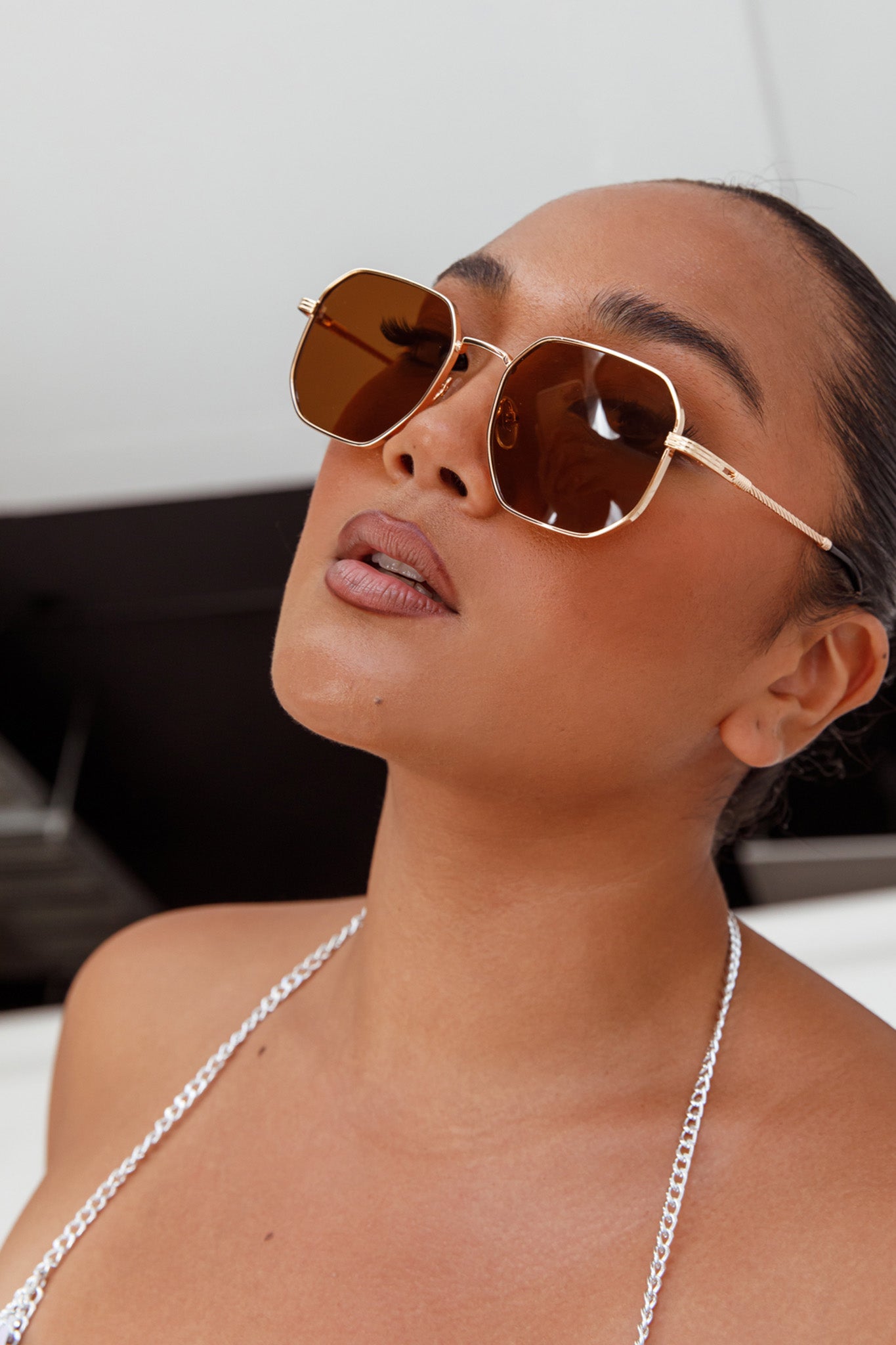 Sahara Aviator Sunglasses Tea by Selfie Leslie