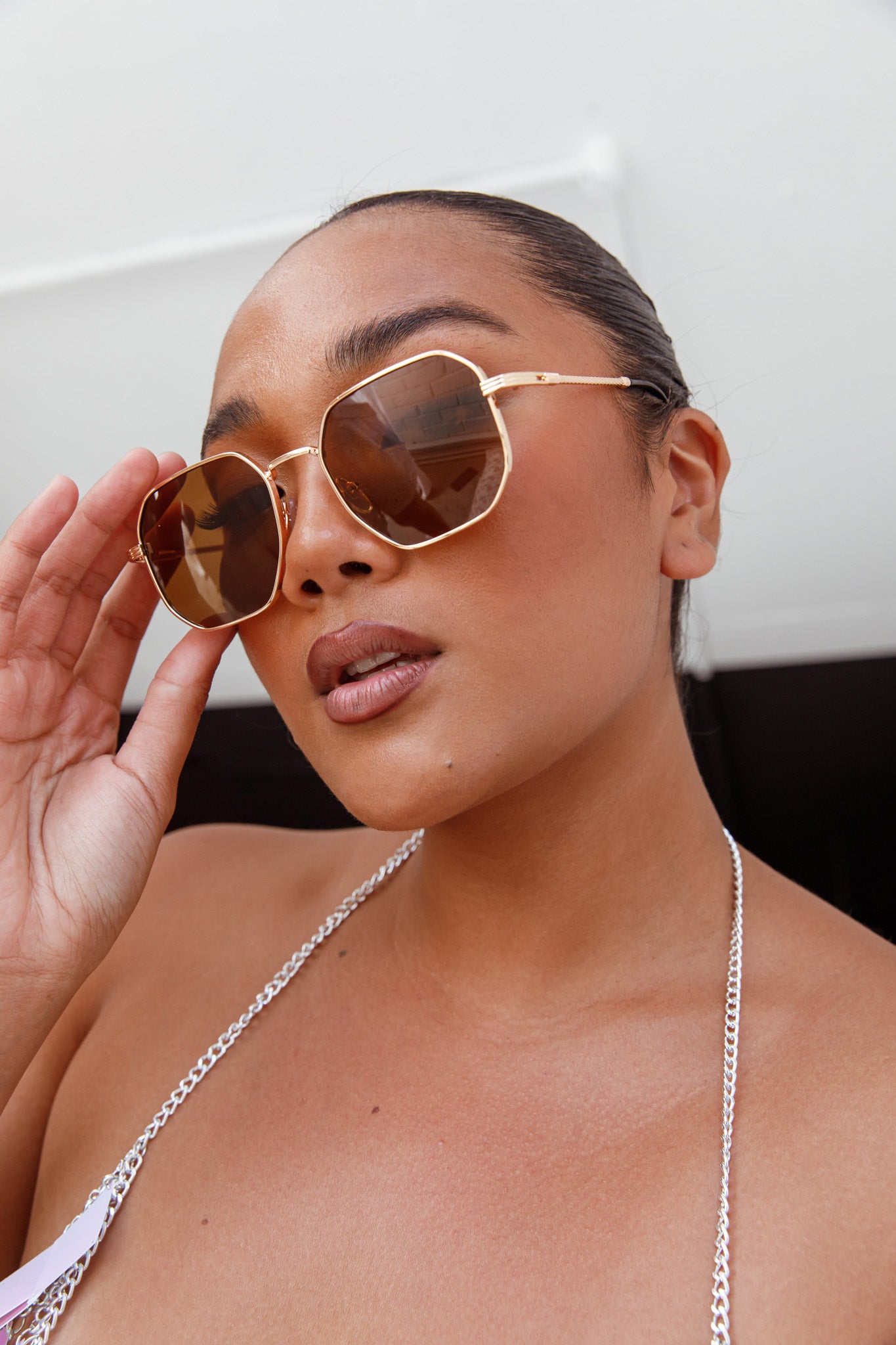 Sahara Aviator Sunglasses Tea by Selfie Leslie
