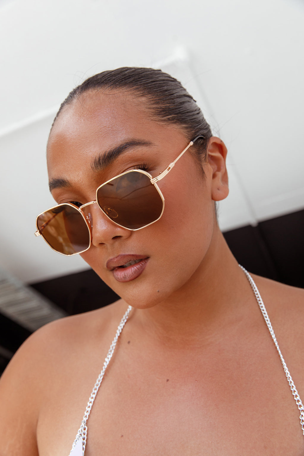 Sahara Aviator Sunglasses Tea by Selfie Leslie