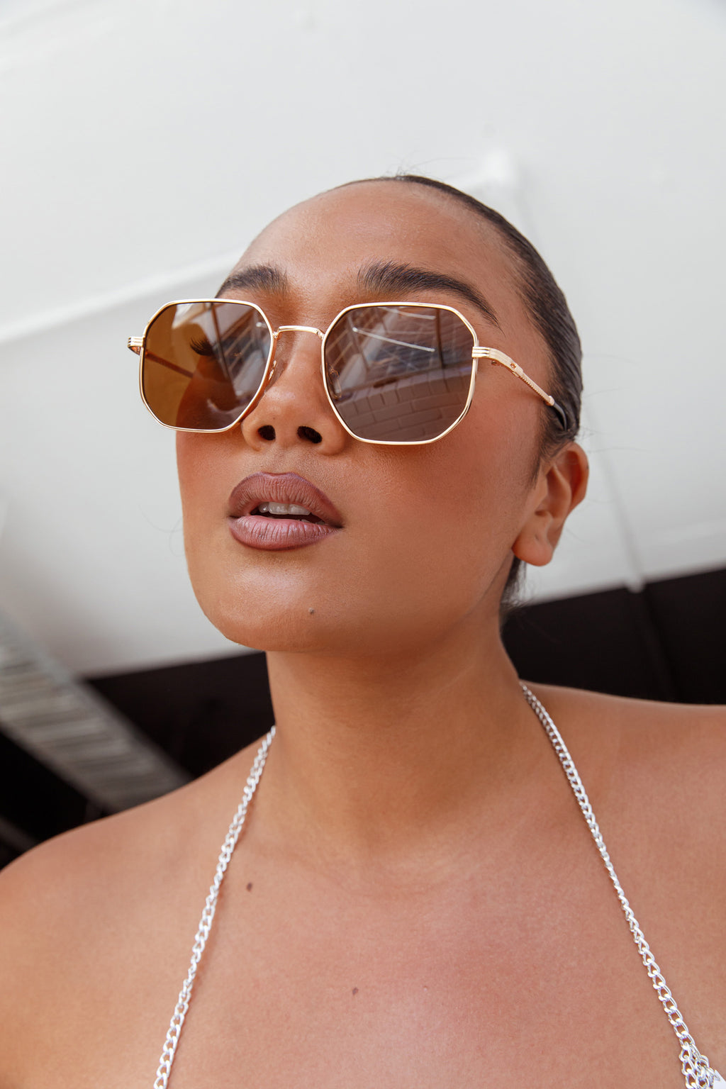 Sahara Aviator Sunglasses Tea by Selfie Leslie