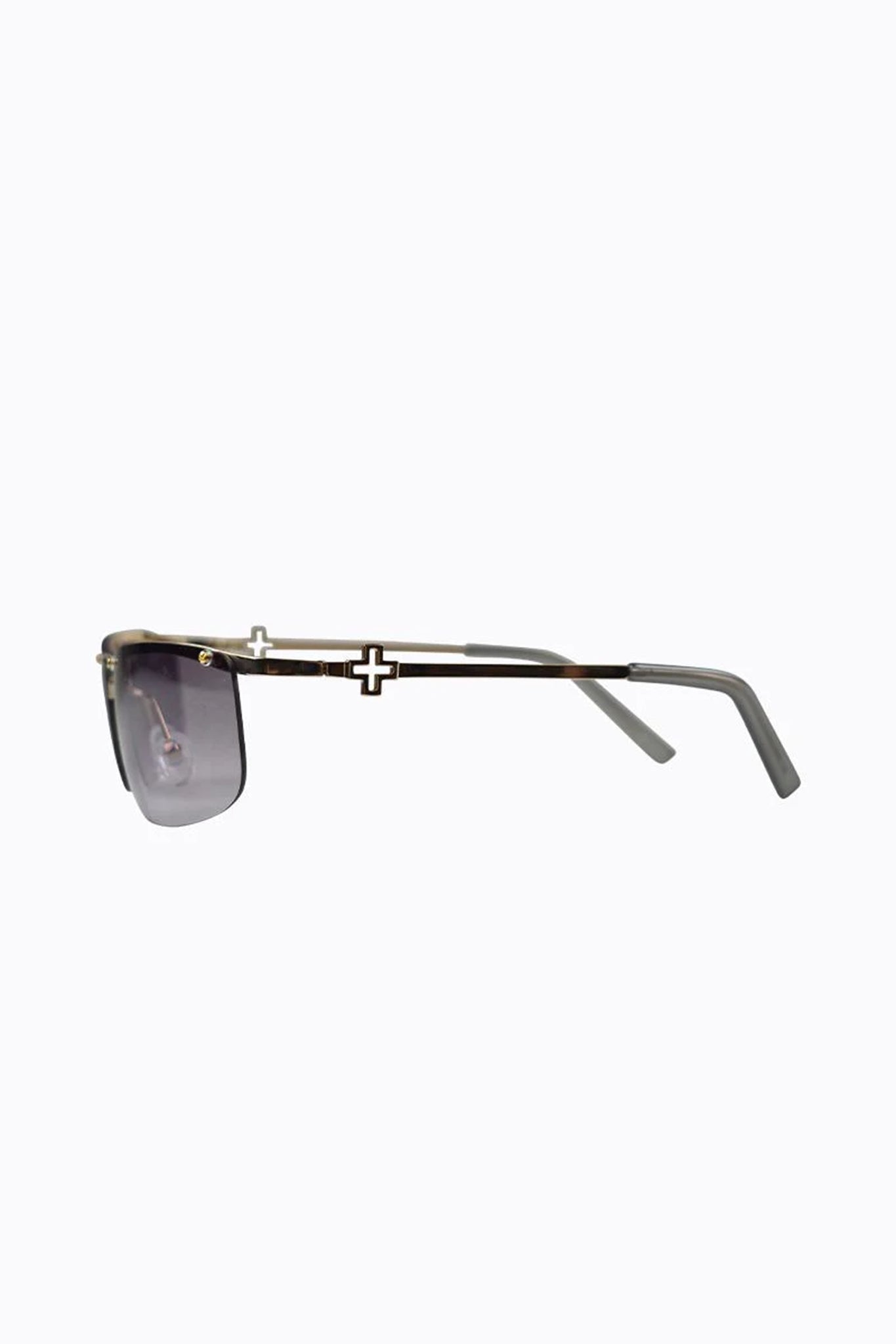 Peta And Jain Metal Mono Lens Sunglasses Gold by Selfie Leslie
