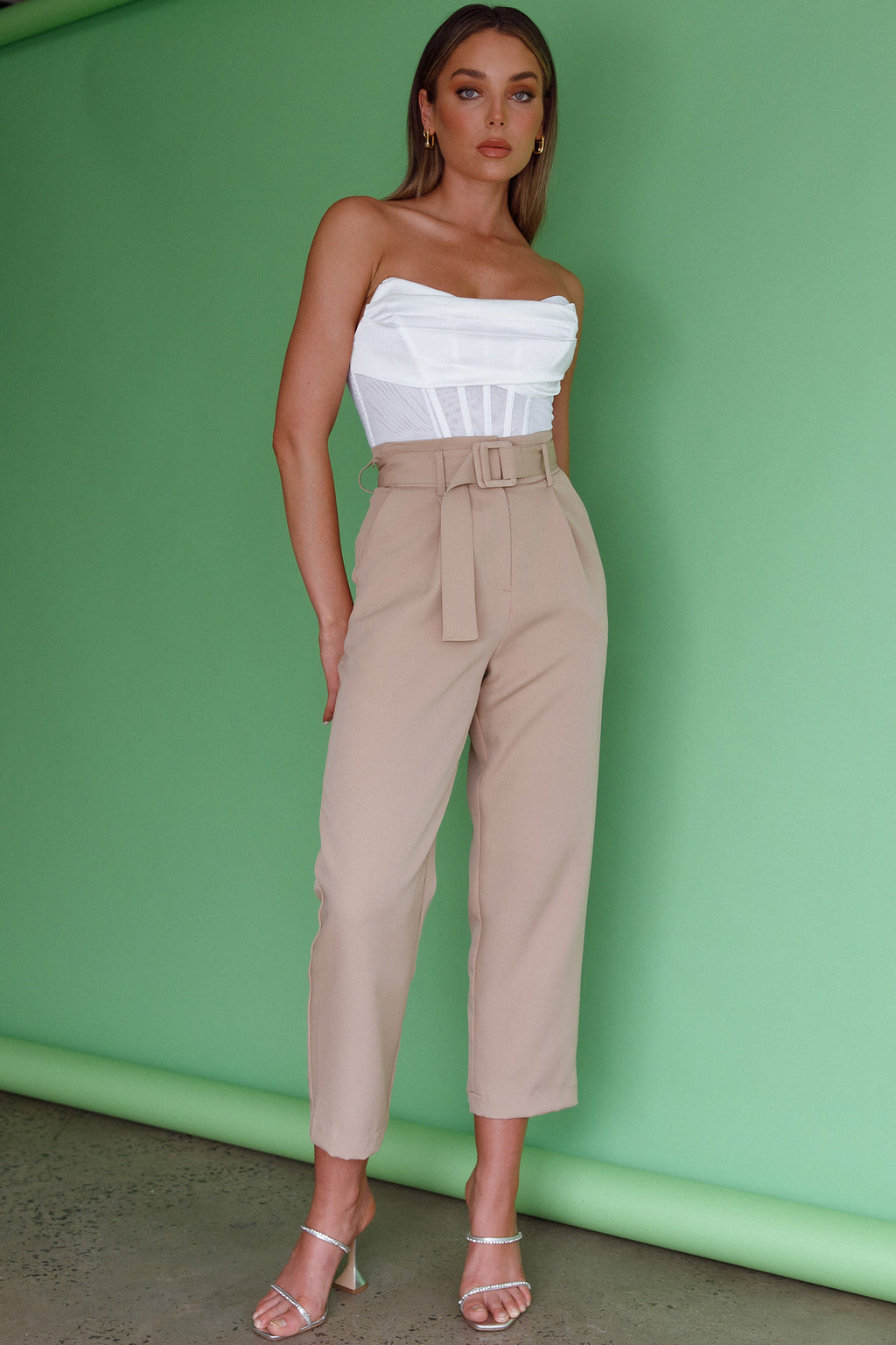 Chance Encounter Straight Leg Pants Latte by Selfie Leslie