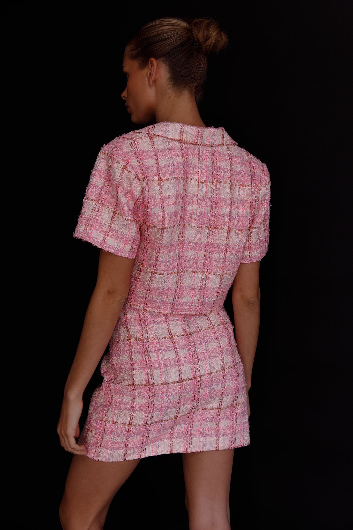 Main Character Crop Top & Skirt Set Pink Multi by Selfie Leslie
