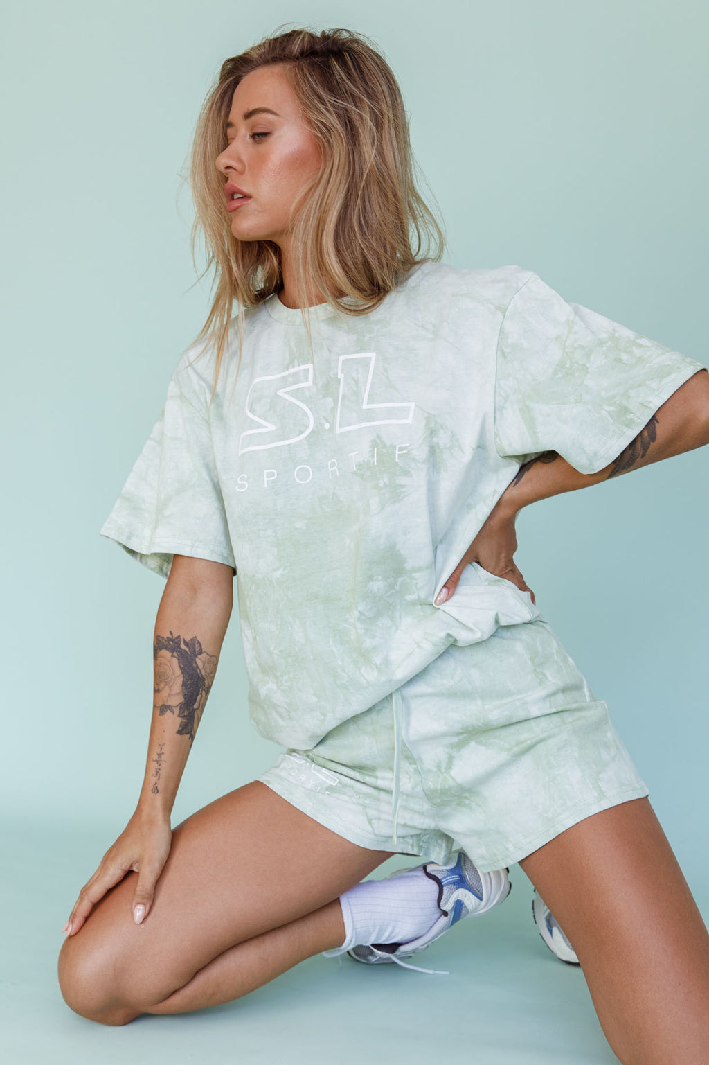 Cruise Control Tie Dye Shorts Green by Selfie Leslie