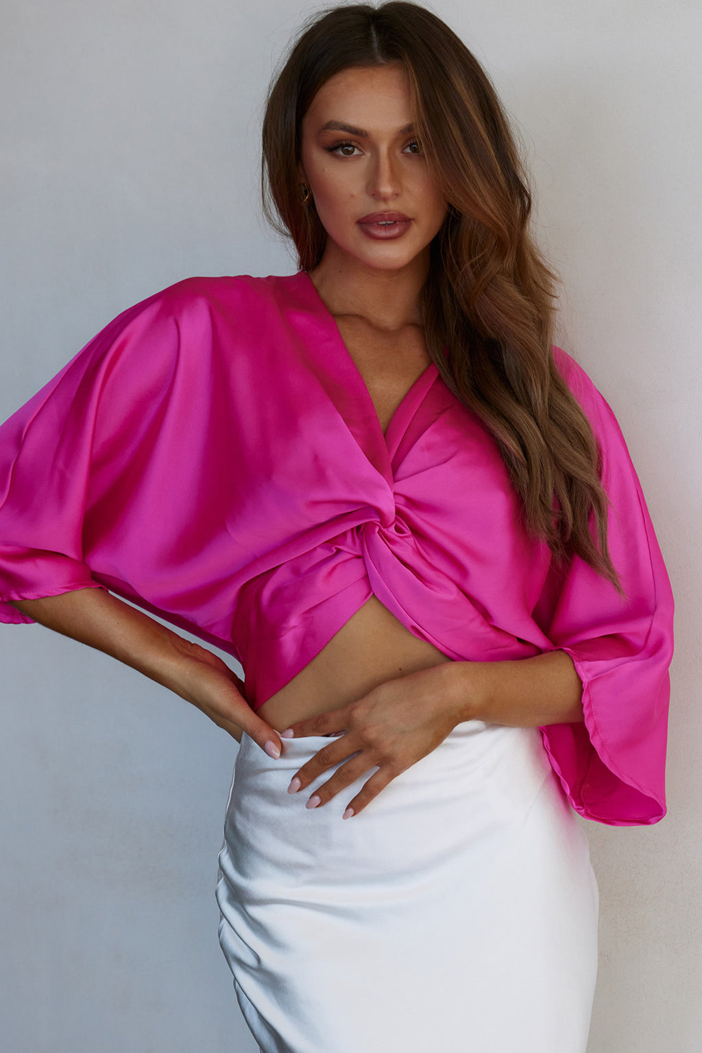 Casablanca Twist Top Fuchsia by Selfie Leslie