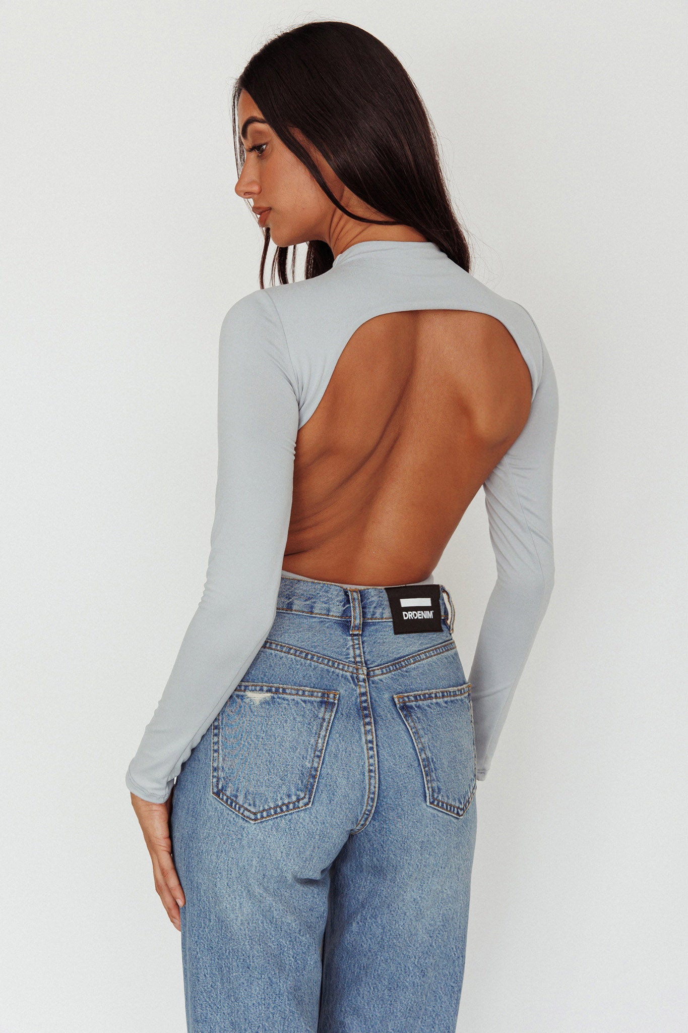 Remy Open Back Bodysuit Silver by Selfie Leslie
