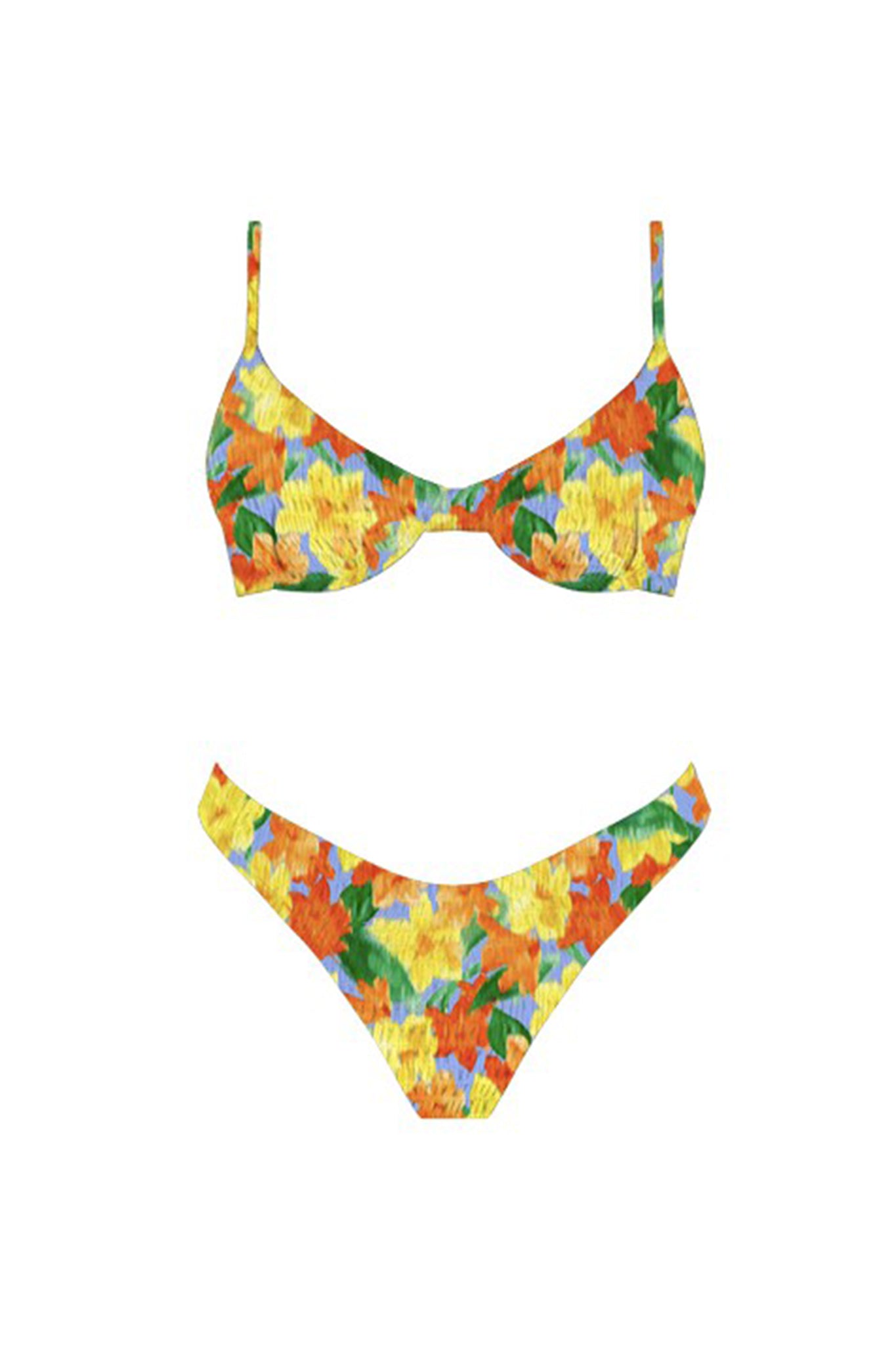 Martinique Shirred Bikini Top Tropical by Selfie Leslie