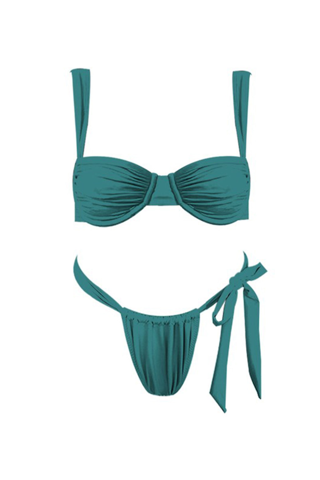 Malibu Tie Bikini Bottom Teal Blue by Selfie Leslie