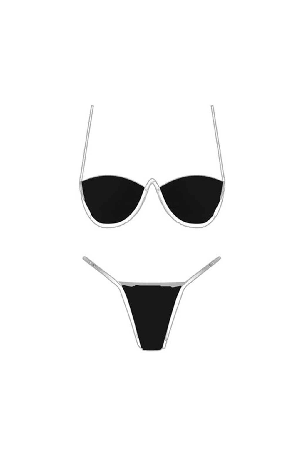 Monaco Bikini Top Black/White by Selfie Leslie