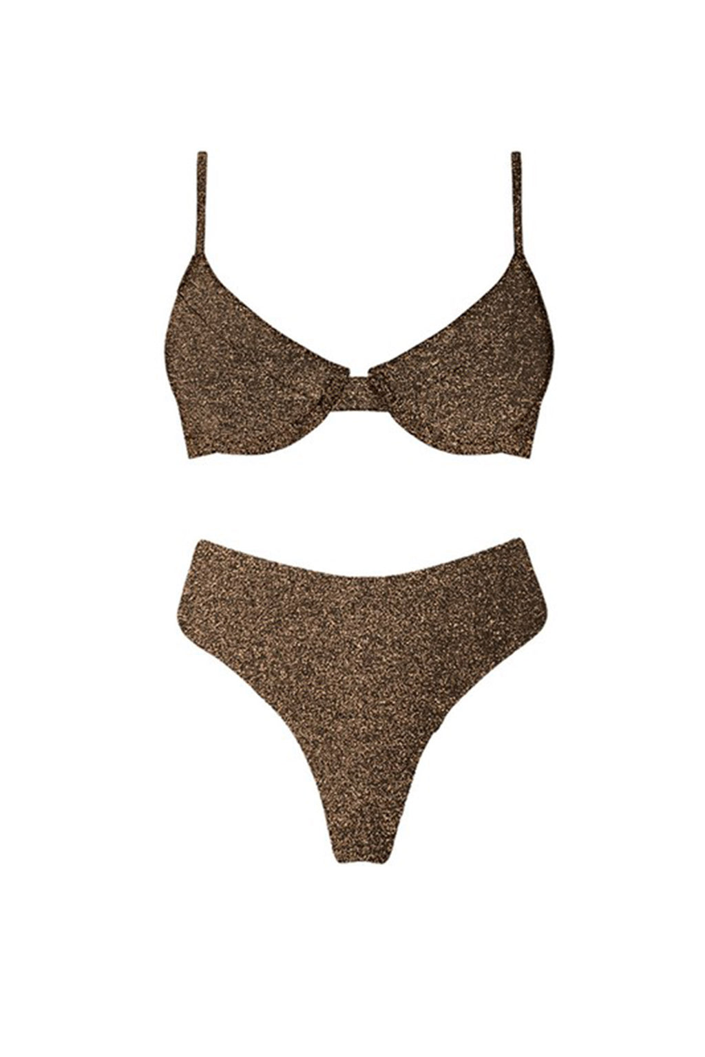 Zuma High Waist Bikini Bottom Brown by Selfie Leslie