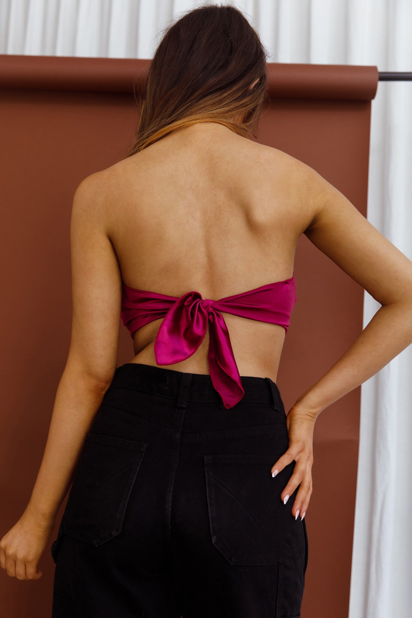 Memory Lane Heart Crop Top Magenta by Selfie Leslie