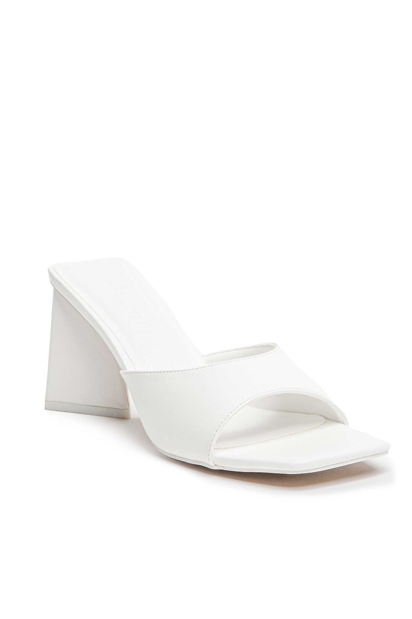 Billini Gracen Triangle Block Heel White by Selfie Leslie