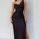 Florentina Thigh Split Maxi Dress Black