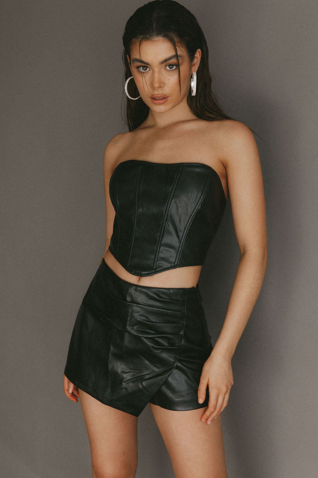 Audra Wrap Look Skort Black by Selfie Leslie