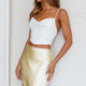 One More Time Cowl Crop Top Ivory