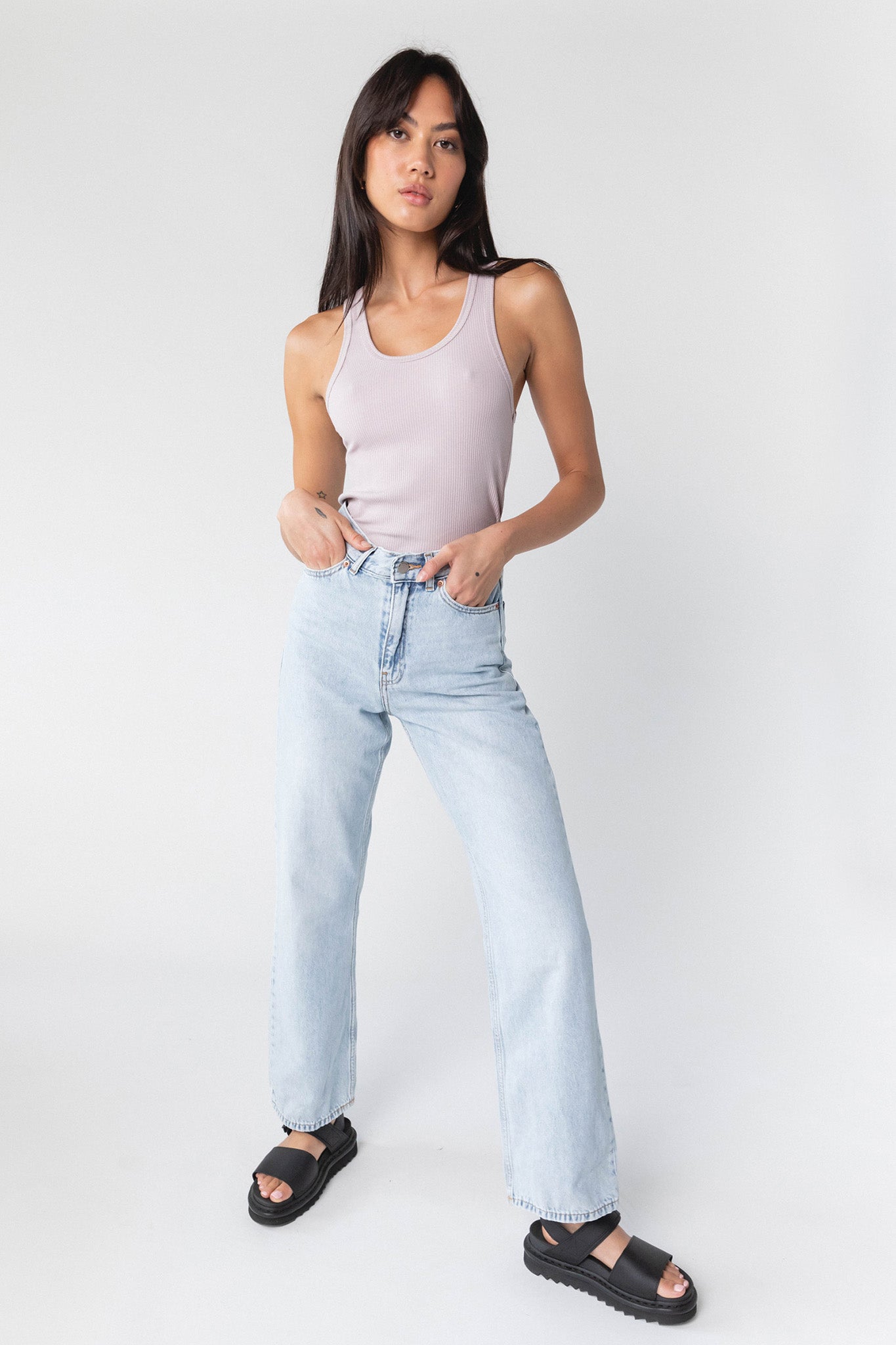 Dr Denim Echo Jeans Bleach Sky by Selfie Leslie