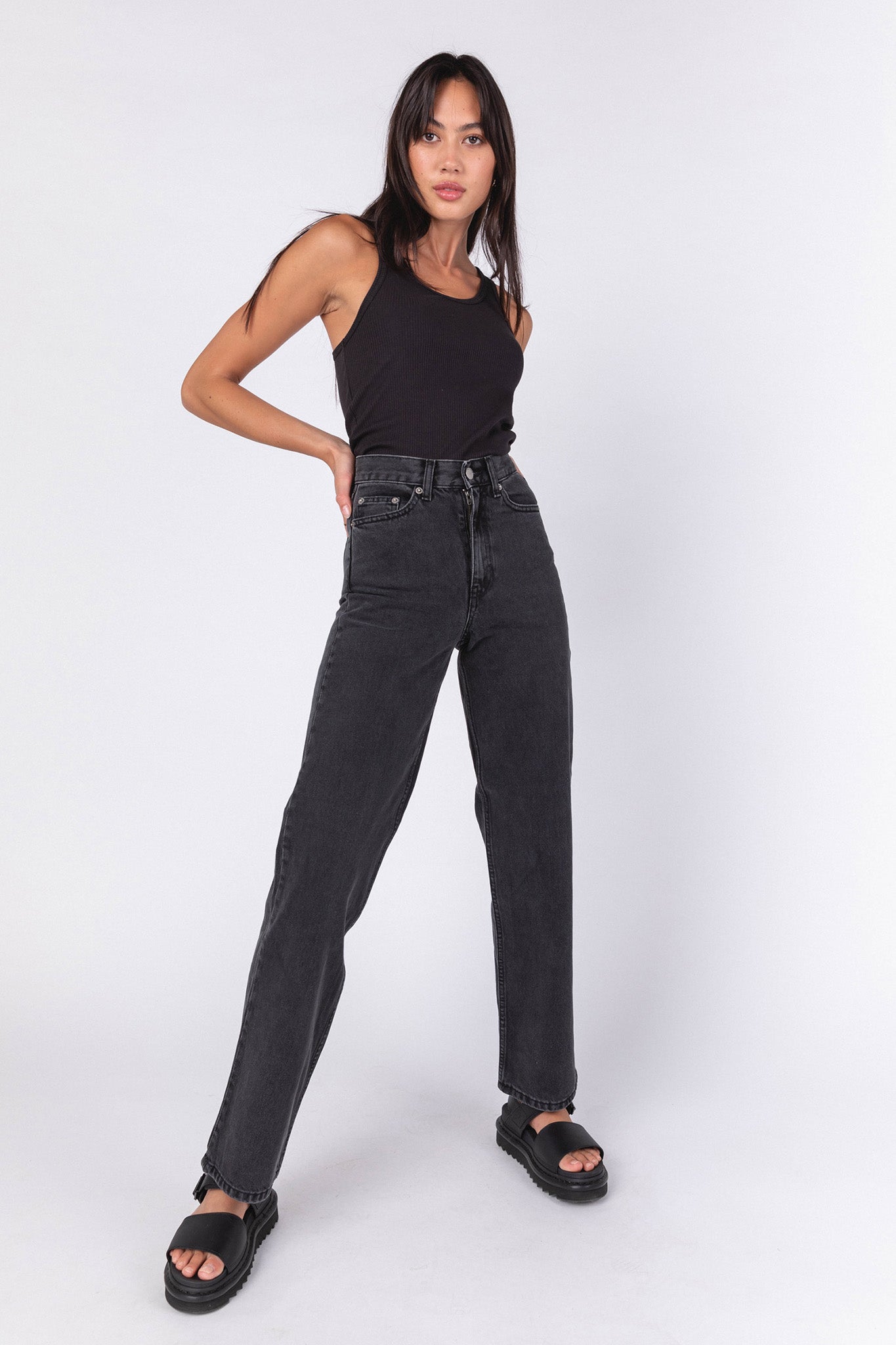 Dr Denim Echo Jeans Concrete Black by Selfie Leslie