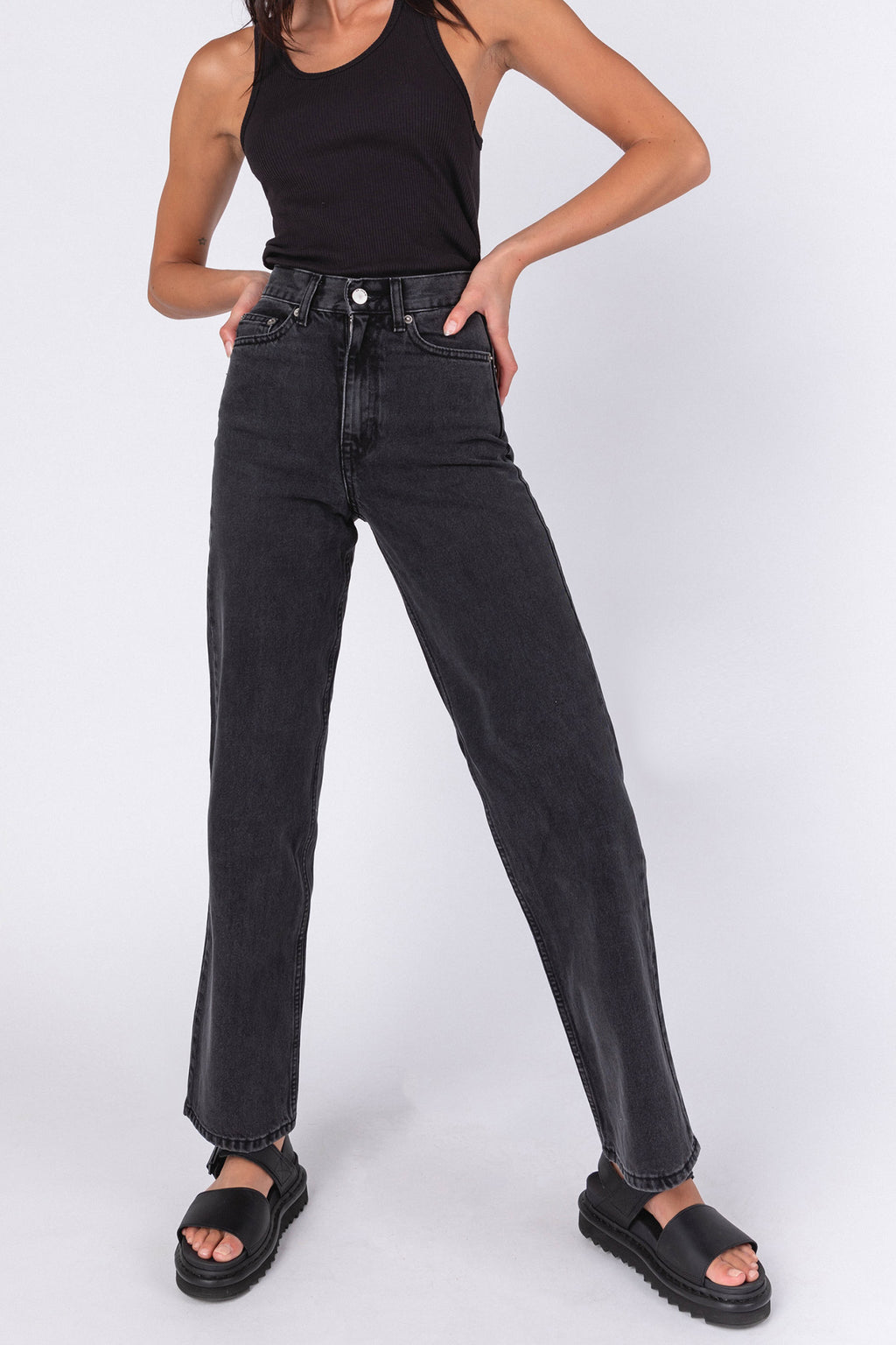 Dr Denim Echo Jeans Concrete Black by Selfie Leslie