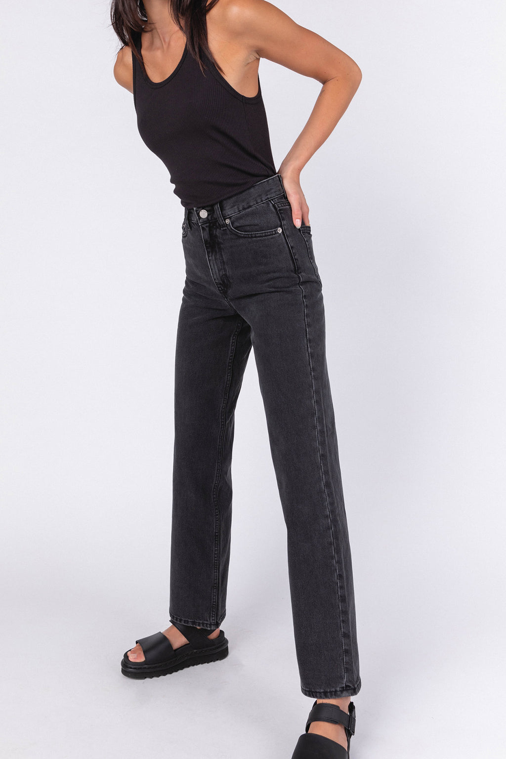 Dr Denim Echo Jeans Concrete Black by Selfie Leslie