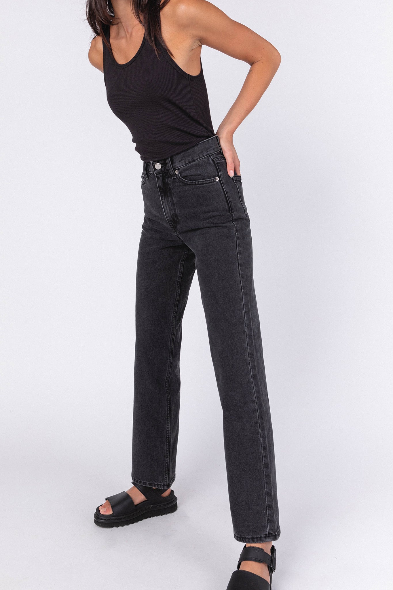 Dr Denim Echo Jeans Concrete Black by Selfie Leslie