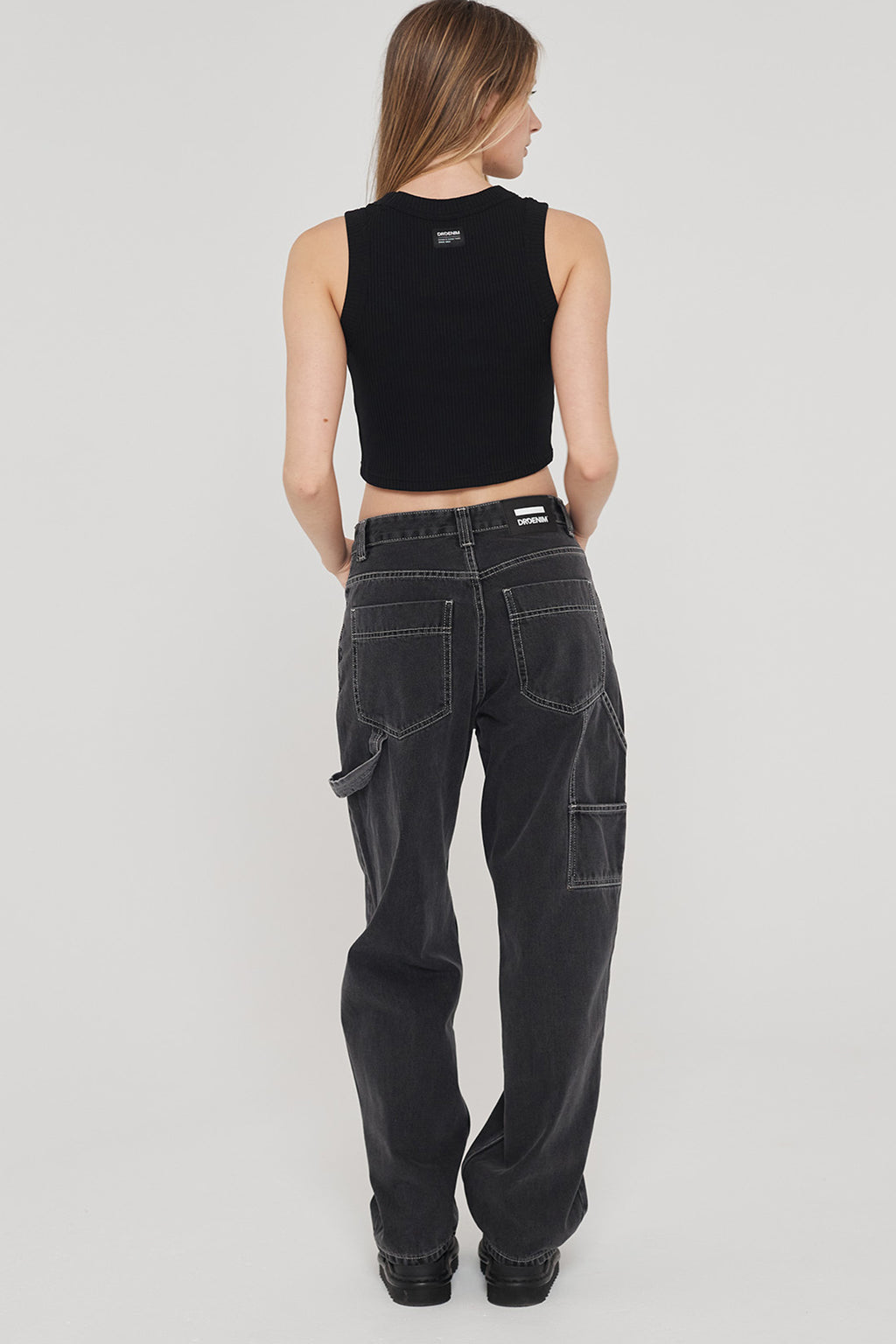 Dr Denim Faye Worker Concrete Black by Selfie Leslie