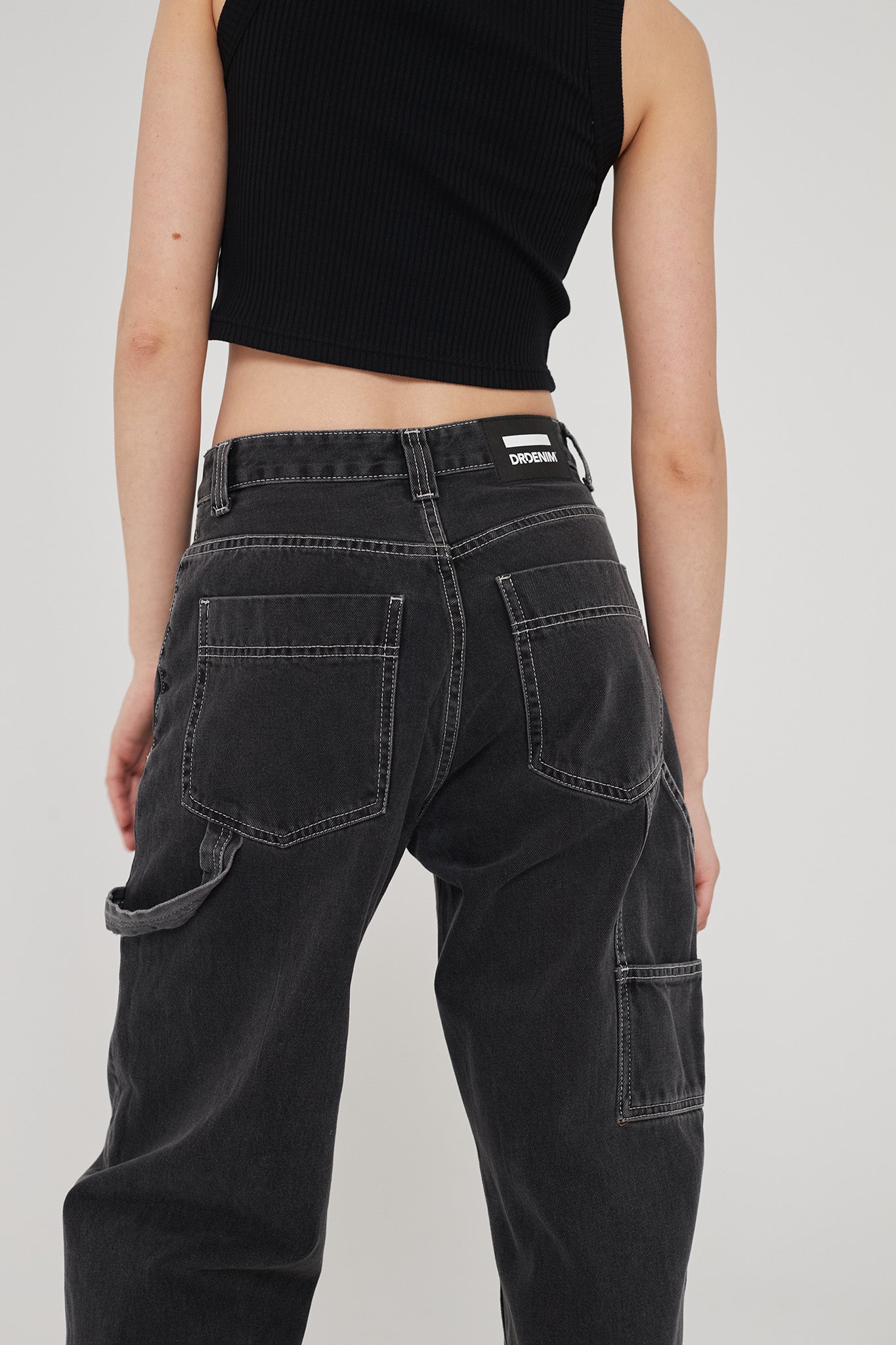 Dr Denim Faye Worker Concrete Black by Selfie Leslie