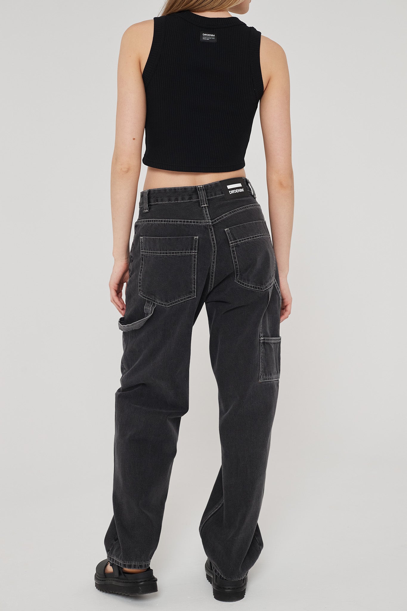 Dr Denim Faye Worker Concrete Black by Selfie Leslie