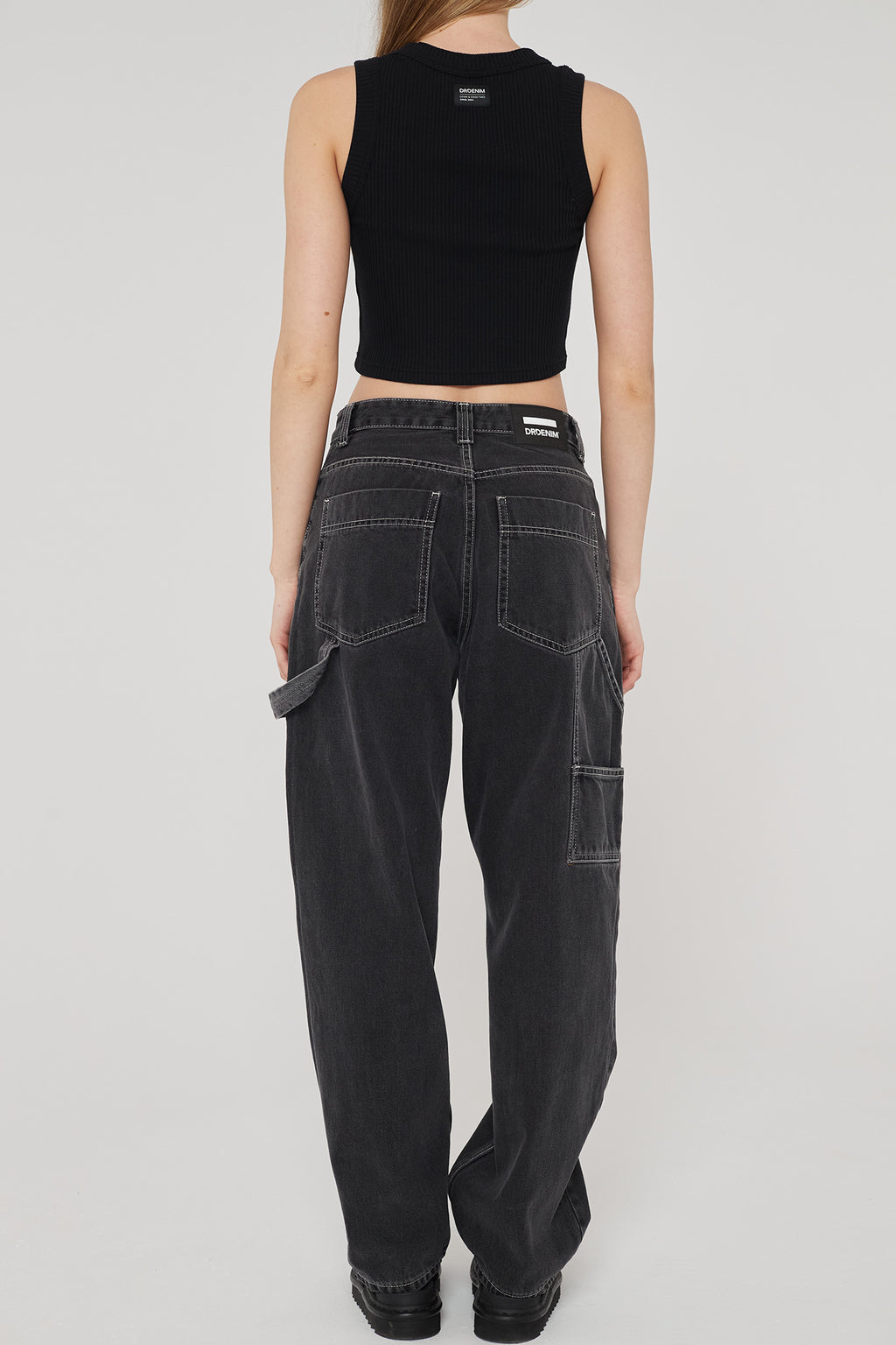 Dr Denim Faye Worker Concrete Black by Selfie Leslie