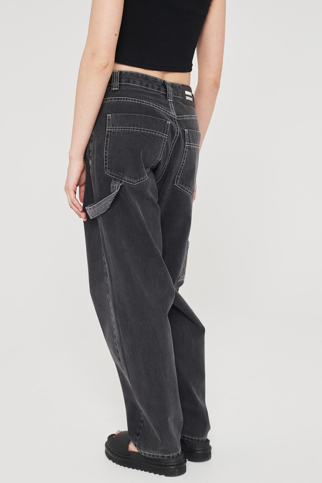 Dr Denim Faye Worker Concrete Black by Selfie Leslie