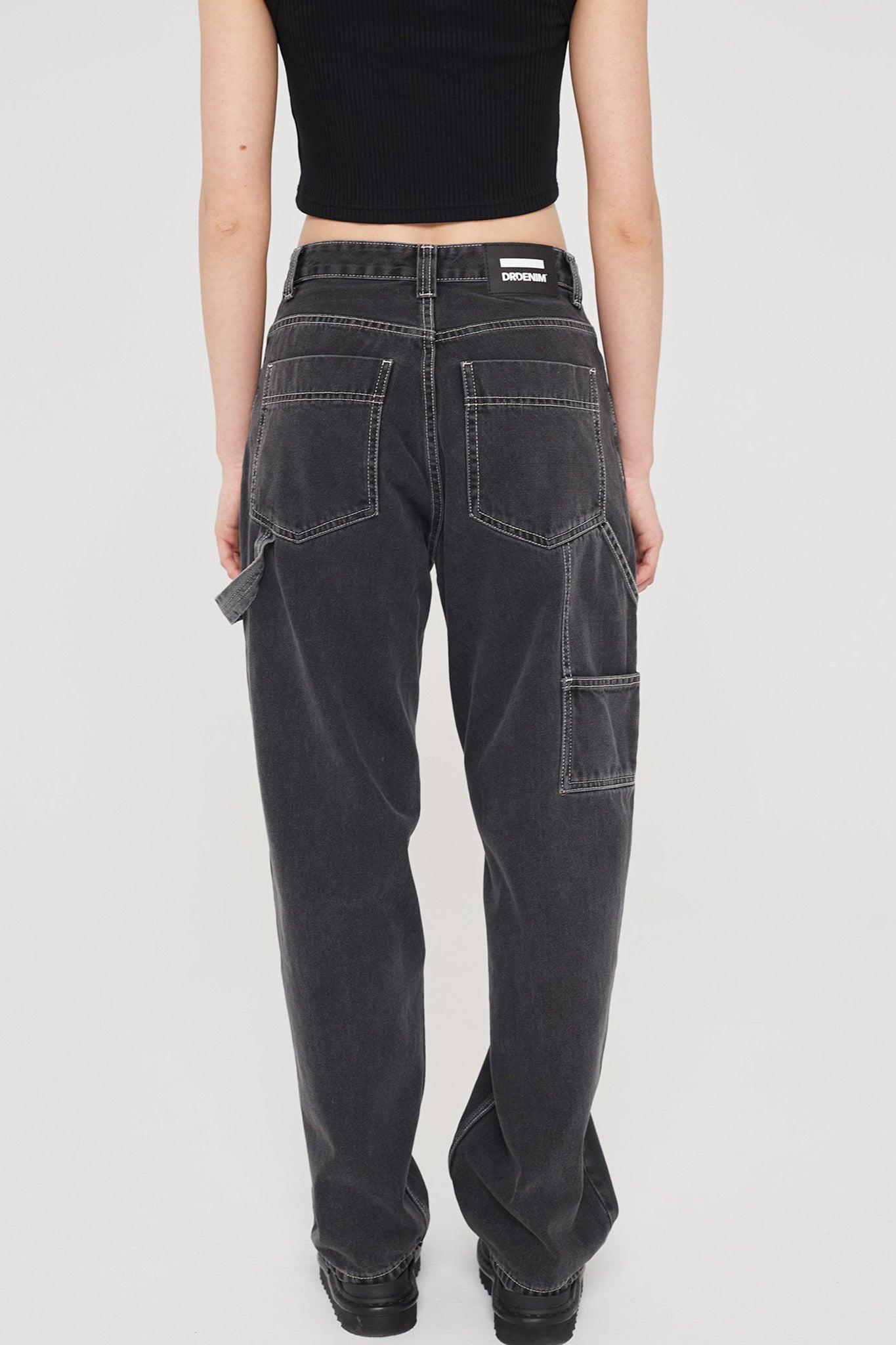 Dr Denim Faye Worker Concrete Black by Selfie Leslie