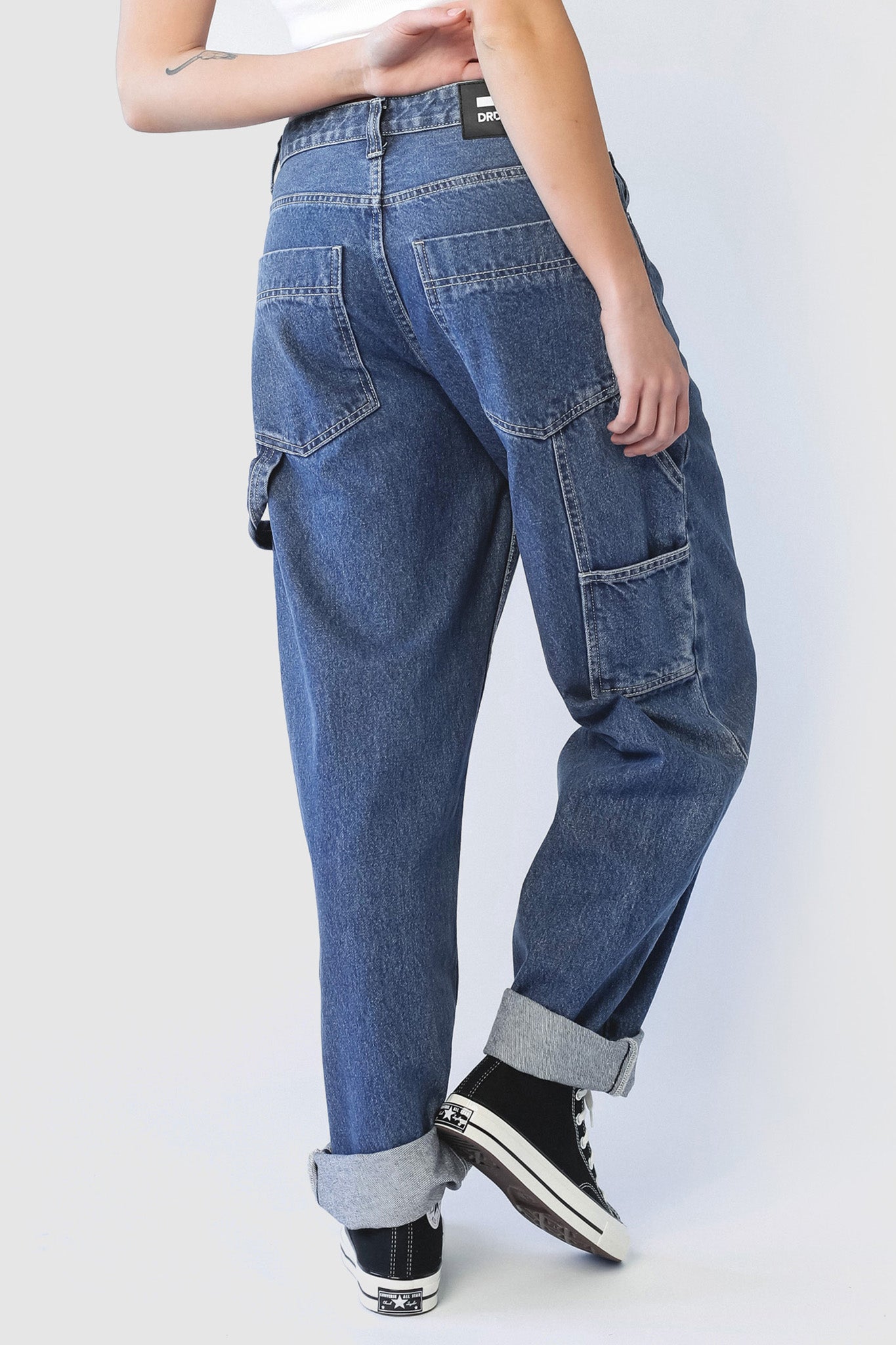 Dr Denim Faye Worker Pebble Mid Stone by Selfie Leslie
